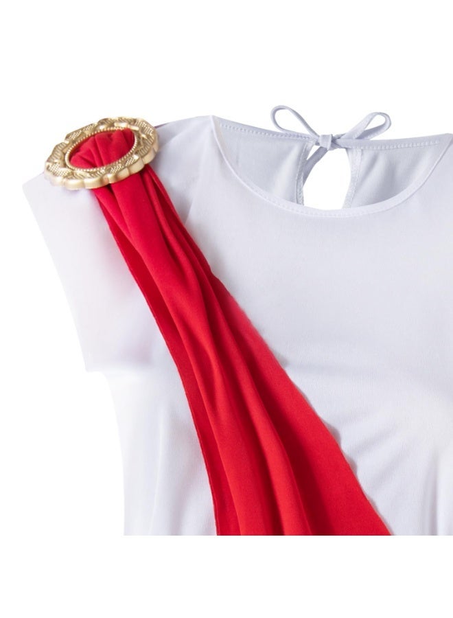 OSHIMA Roman Dress, Roman Dress for Girls, Romans Toga Costume Child, Grecian Dress with Crown, Halloween Costume for Dress Up Party, Kids Costume, Ideal for Themed Events - Image 4